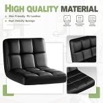 Furmax Bar Stools Modern Pu Leather Swivel Adjustable Hydraulic Bar Stool Square Counter Height Stool Set of 2 (Black)