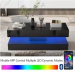 High Glossy LED Coffee Table for Man Cave