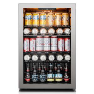 Ca'Lefort 155 Cans Beverage Cooler Mini Fridge, Beverage Refrigerator with Reversible Glass Door, Adjustable Shelves for Soda, Beer & Wine, Digital Temperature Control for Home, Office, Bar or Dorm