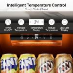 Ca'Lefort 155 Cans Beverage Cooler Mini Fridge, Beverage Refrigerator with Reversible Glass Door, Adjustable Shelves for Soda, Beer & Wine, Digital Temperature Control for Home, Office, Bar or Dorm