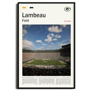(Unframed 11"x17") LambeauField Canvas Print – Green Bay Home Field Wall Art for Packers Fans, Sports poster for Game Room or Man Cave Decor