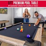 GoSports 6 ft Foldable Pool Table - Portable Billiards Table with Accessories - Oak with Black Felt