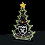 NFL Las Vegas Raiders LED Light Sign Football Christmas Tree Tabletop Decor, Free-Standing Desk Night Light Lamp for Home, Office, Man Cave, Holiday Gift for Fans, Men & Women – Made in USA