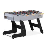 KICK Monarch 48" Folding Foosball Table (Gray) – Compact Indoor Foldable Fuseball Table for Adults & Kids – 2 Foosballs, Chrome Rods, Slide Scorers, Rolling Wheels