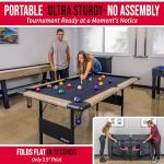 GoSports 6 ft Foldable Pool Table - Portable Billiards Table with Accessories - Oak with Black Felt