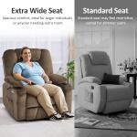 MCombo Oversized Power Lift Recliner Chair Sofa with Massage and Heat for Elderly People Petite, USB Ports, Side Pockets, Fabric R7561 (Brown, Small-Oversize)