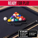 GoSports 6 ft Foldable Pool Table - Portable Billiards Table with Accessories - Oak with Black Felt