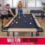 GoSports 6 ft Foldable Pool Table - Portable Billiards Table with Accessories - Oak with Black Felt