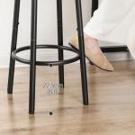 HOOBRO Bar Stools, Set of 4 Bar Chairs, Kitchen Round Height Stools with Footrest, Breakfast Bar Stools, Sturdy Steel Frame, for Dining Room, Kitchen, Party, Easy Assembly, Rustic Brown BF03BYP401N1