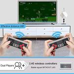 Retro Game Console, Wireless Retro Gaming System, Built-in 620 Classic Video Games, Plug & Play Game Console for TV with AV Output and 2 Wireless Controllers (Grayish White)