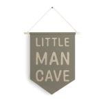 Qpenm Little Man Cave Hanging Wall Canvas Banner, Kids Playroom Hanging Pennant Flag Prints, Nursery Boy Wall Decor, Baby Boy Wall Art poster&prints