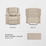 Lexicon Manual Recliner Sofa Chair, Home Theater Seating, Wall Hugger Manual Reclining Nursery Chair for Bedroom/Living Room/Office/Apartment, Oatmeal Textured Fabric