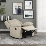 Lexicon Manual Recliner Sofa Chair, Home Theater Seating, Wall Hugger Manual Reclining Nursery Chair for Bedroom/Living Room/Office/Apartment, Oatmeal Textured Fabric