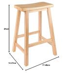 Winsome Satori Saddle Seat Counter Stool, for Kitchen, 24", Natural