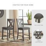 Signature Design by Ashley Caitbrook Casual Counter Height Dining Table and Upholstered Bar Stools with Nailhead Trim, Set of 7, Gray