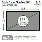 Elite Screens 135-Inch ALR Projector Screen 16:9 – Ceiling & Ambient Light Rejecting, Fixed Frame Wall Mounted, ISF-Certified CineGrey 3D for Home Theater, Standard Throw Projectors, ER135DHD3