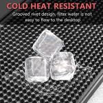 Bonsicoky Silicone Bar Mat Set of 2, 6" x 12" Bar Service Spill Mat, Non-Slip Waterproof Cocktail Bartender Cup Drying Mats for Bar Countertop - Black