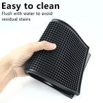 Bonsicoky Silicone Bar Mat Set of 2, 6" x 12" Bar Service Spill Mat, Non-Slip Waterproof Cocktail Bartender Cup Drying Mats for Bar Countertop - Black