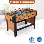Goplus Foosball Table, 47" Competition Full Size Soccer Game Table with 22 Players, 2 Balls, Home Arcade Football Table Set for Adults, Family Nights, Game Rooms, Parties (Natural)