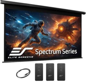 Projector Screen Elite Screens Spectrum, 150-INCH Diag 16:9, Motorized Projection Screen Movie Home Theater 4K/8K Ultra HD Ready, ELECTRIC150H2