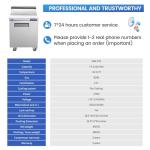 kalifon 27" W 1 Door Refrigerator Sandwich Salad Prep Table Commercial Stainless Steel Fan Cooling Refrigerator with Cutting Board, 1 Shelves & 12 Pans for Restaurant, Bar, Shop-7.4 Cu.ft