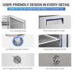 kalifon 27" W 1 Door Refrigerator Sandwich Salad Prep Table Commercial Stainless Steel Fan Cooling Refrigerator with Cutting Board, 1 Shelves & 12 Pans for Restaurant, Bar, Shop-7.4 Cu.ft