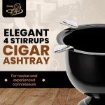 Stinky Cigar Tall Ashtray with 4 Stirrups