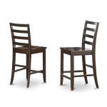East West Furniture FAIR9-CAP-W 9 Piece Counter Height Pub Set Includes a Square Dining Table with Pedestal and 8 Kitchen Dining Chairs, 54x54 Inch, Cappuccino