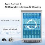 20 Inch Beverage Refrigerator with Lock, 120 Can Capacity