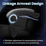 N-GEN GAMING Video Gaming Chair with Footrest Lumbar Support for Home Office High Back Recliner Height Adjustable Ergonomic Comfy Fabric Computer Desk Chair (Grey)