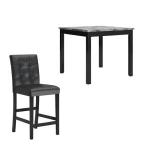 Signature Design by Ashley Maysville 5 Piece Counter Height Dining Set, Includes Table and 4 Bar Stools, Black