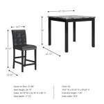 Signature Design by Ashley Maysville 5 Piece Counter Height Dining Set, Includes Table and 4 Bar Stools, Black