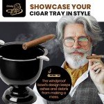 Stinky Cigar Tall Ashtray with 4 Stirrups