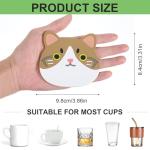 4PCS Funny Cat Coasters for Drinks, Cute Cat Cup Holder, Small Silicone Coasters for Coffee Table Dinning Room Decorations Non Slip Hot Pads for Beverage Drink Tea Home Wedding Gift Idea Colorful