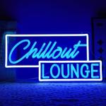 Virlusy Chillout Lounge Neon Sign for Wall Decor Dimmable Chill Led Light Signs Blue Letters Neon Light for Bar Bedroom Cafe Game Room Man Cave Club Decoration