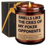GSPY Scented Candle - Poker Gifts for Men, Women - Casino Gifts, Gambling Ideas - Game Night Decor for Adult - Funny Valentines Day, Birthday Presents for Poker Players, Card Players, Gamblers