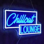 Virlusy Chillout Lounge Neon Sign for Wall Decor Dimmable Chill Led Light Signs Blue Letters Neon Light for Bar Bedroom Cafe Game Room Man Cave Club Decoration