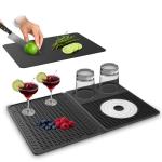 4-in-1 Bar Mat Home Bar Accessories, Multi-Purpose Cocktail Mat with Cutting Board for Bartending ect, 18.11" x 11.8" for Bar, Outdoor Camping, Home Bar Mat