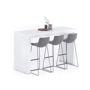 Mobili Fiver, Evolution High Table 70.9 x 23.6 in, Ashwood White, Made in Italy