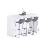 Mobili Fiver, Evolution High Table 70.9 x 23.6 in, Ashwood White, Made in Italy