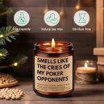 GSPY Scented Candle - Poker Gifts for Men, Women - Casino Gifts, Gambling Ideas - Game Night Decor for Adult - Funny Valentines Day, Birthday Presents for Poker Players, Card Players, Gamblers