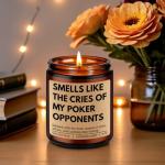 GSPY Scented Candle - Poker Gifts for Men, Women - Casino Gifts, Gambling Ideas - Game Night Decor for Adult - Funny Valentines Day, Birthday Presents for Poker Players, Card Players, Gamblers