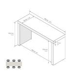 Mobili Fiver, Evolution High Table 70.9 x 23.6 in, Ashwood White, Made in Italy