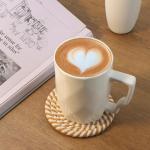 Coasters Set of 4 for Drinks, Cotton Woven 4 Colors Absorbent Boho Coasters for Home Decor Cups - Hot or Cold Drink Thickened (White)