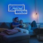 Virlusy Chillout Lounge Neon Sign for Wall Decor Dimmable Chill Led Light Signs Blue Letters Neon Light for Bar Bedroom Cafe Game Room Man Cave Club Decoration