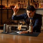 4-in-1 Bar Mat Home Bar Accessories, Multi-Purpose Cocktail Mat with Cutting Board for Bartending ect, 18.11" x 11.8" for Bar, Outdoor Camping, Home Bar Mat