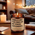 GSPY Scented Candle - Poker Gifts for Men, Women - Casino Gifts, Gambling Ideas - Game Night Decor for Adult - Funny Valentines Day, Birthday Presents for Poker Players, Card Players, Gamblers