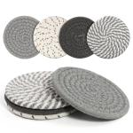 Coasters Set of 4 for Drinks, Cotton Woven 4 Colors Absorbent Boho Coasters for Home Decor Cups - Hot or Cold Drink Thickened (Grey)