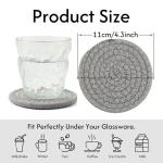 Coasters Set of 4 for Drinks, Cotton Woven 4 Colors Absorbent Boho Coasters for Home Decor Cups - Hot or Cold Drink Thickened (Grey)