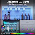 White Kitchen Pantry Cabinet with Fridge Space - Farmhouse Coffee Bar Hutch with Outlet & Led, 73.2'' Tall Kitchen Pantry with Hooks & Shelf Guardrails, Microwave Pantry Cabinets for Kitchen (White)